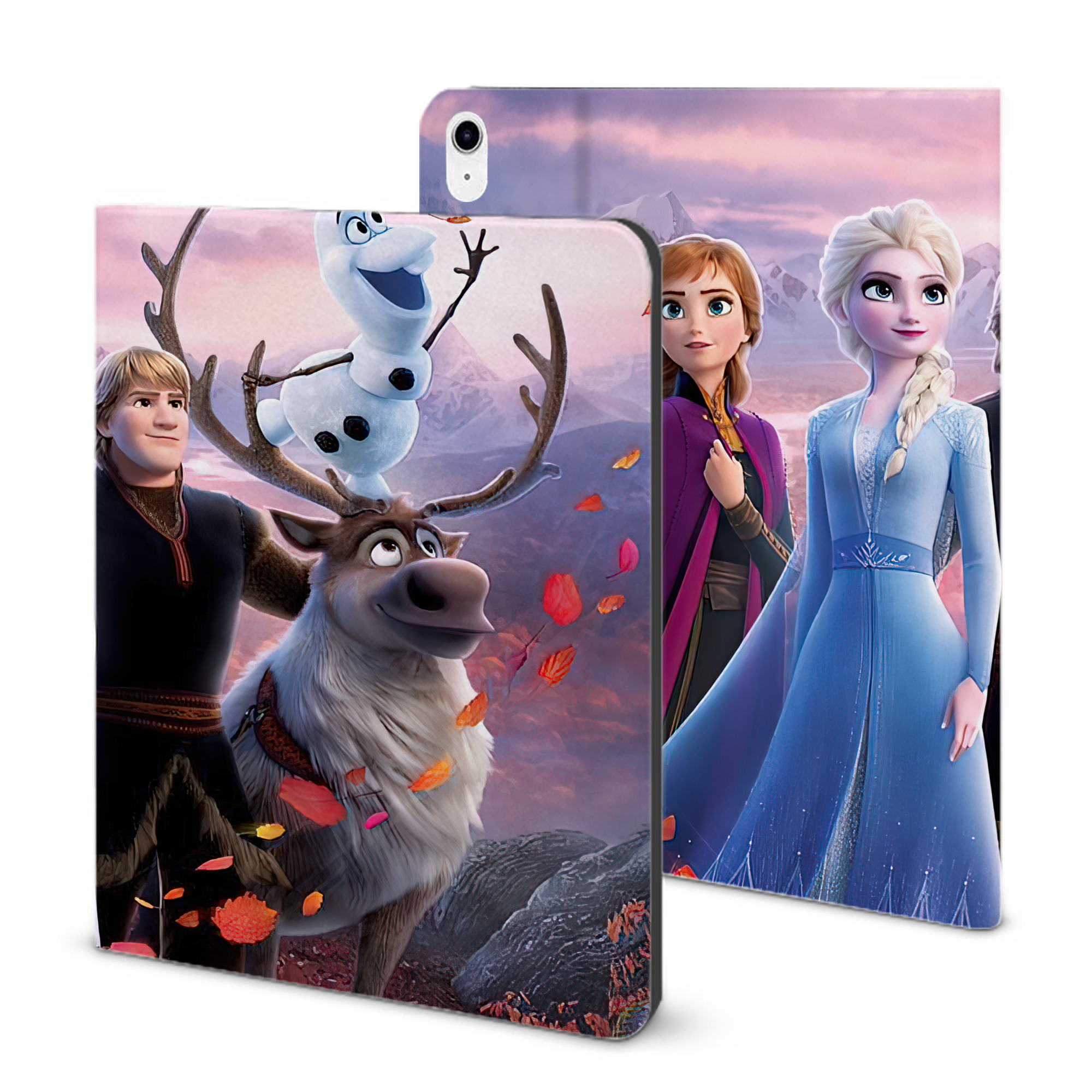 （画像用） アナと雪の女王 アンナ エルサ Frozen Anna Elsa IPad ケース ブック型 PUレザー TPU 耐衝撃 軽量 薄型 ペン収納なし 全面保護 IPad 各モデル対応